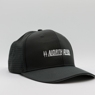 344 Laser Etched Pearl Nylon Performance Cap - Charcoal