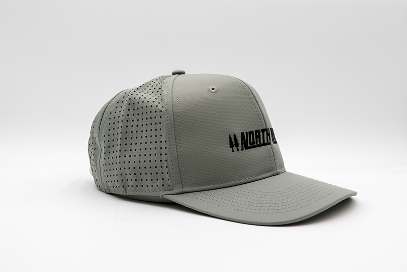 Grey Nylon Performance Cap Side